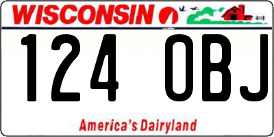WI license plate 124OBJ