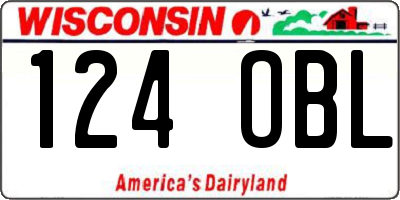 WI license plate 124OBL