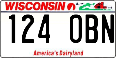 WI license plate 124OBN