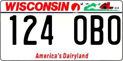 WI license plate 124OBO