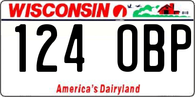WI license plate 124OBP