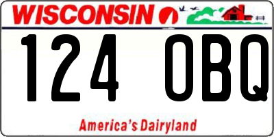 WI license plate 124OBQ