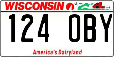 WI license plate 124OBY
