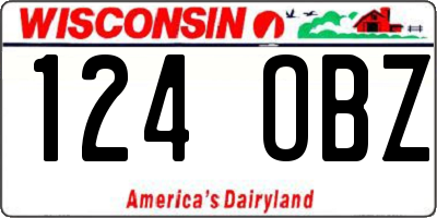 WI license plate 124OBZ