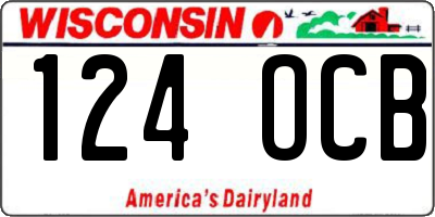 WI license plate 124OCB