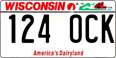 WI license plate 124OCK