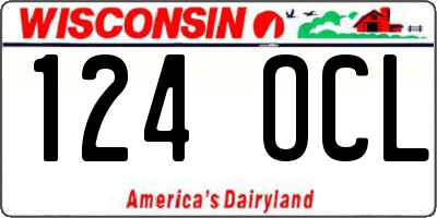 WI license plate 124OCL