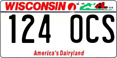 WI license plate 124OCS