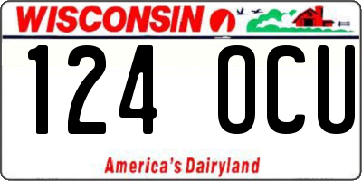 WI license plate 124OCU