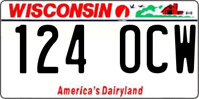 WI license plate 124OCW