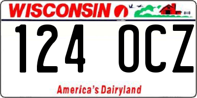 WI license plate 124OCZ