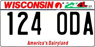 WI license plate 124ODA