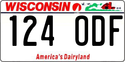 WI license plate 124ODF