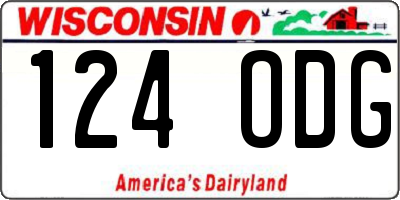 WI license plate 124ODG