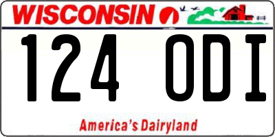 WI license plate 124ODI