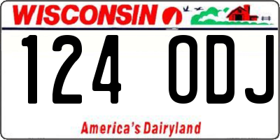 WI license plate 124ODJ