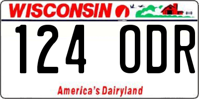 WI license plate 124ODR