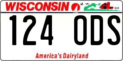 WI license plate 124ODS
