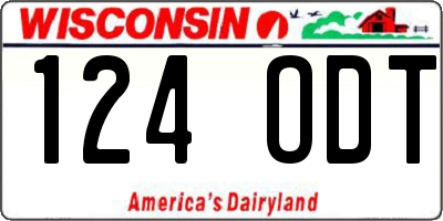 WI license plate 124ODT