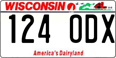 WI license plate 124ODX