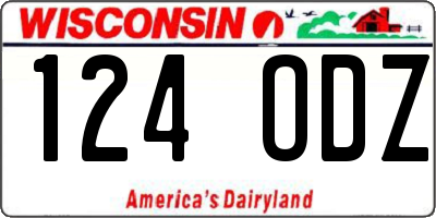 WI license plate 124ODZ