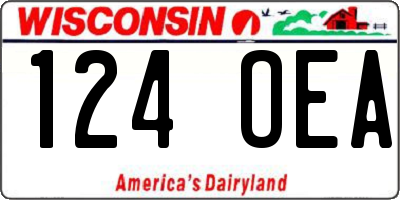 WI license plate 124OEA