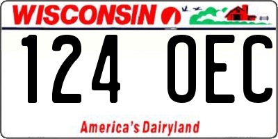 WI license plate 124OEC