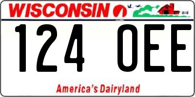 WI license plate 124OEE