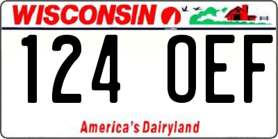 WI license plate 124OEF