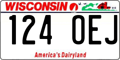 WI license plate 124OEJ
