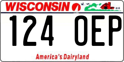 WI license plate 124OEP