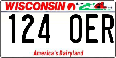 WI license plate 124OER
