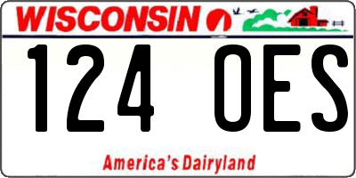 WI license plate 124OES