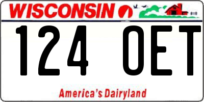 WI license plate 124OET