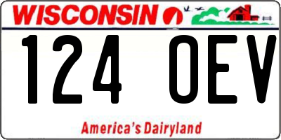 WI license plate 124OEV