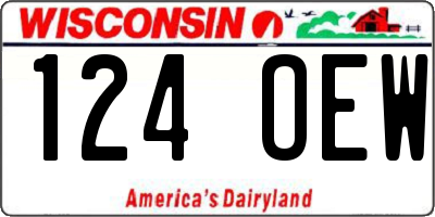WI license plate 124OEW