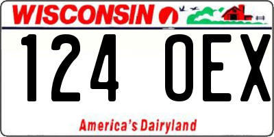WI license plate 124OEX