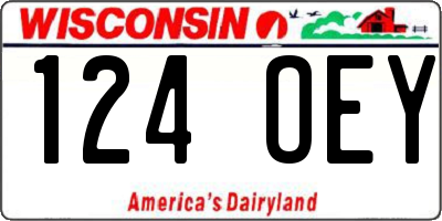 WI license plate 124OEY