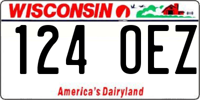 WI license plate 124OEZ