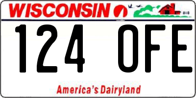 WI license plate 124OFE