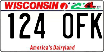 WI license plate 124OFK