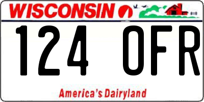 WI license plate 124OFR