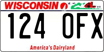 WI license plate 124OFX
