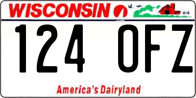 WI license plate 124OFZ