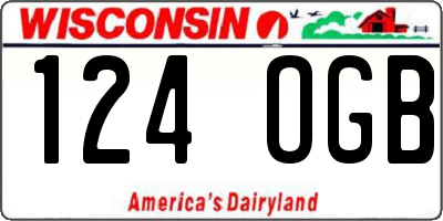 WI license plate 124OGB