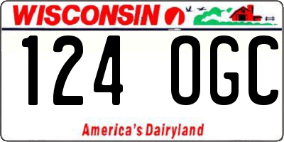 WI license plate 124OGC