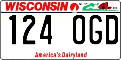 WI license plate 124OGD