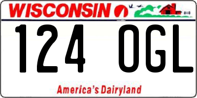 WI license plate 124OGL