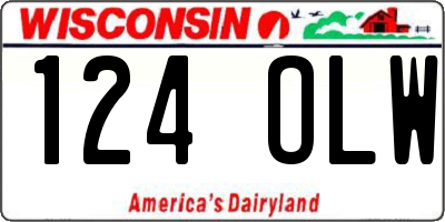 WI license plate 124OLW