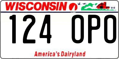 WI license plate 124OPO